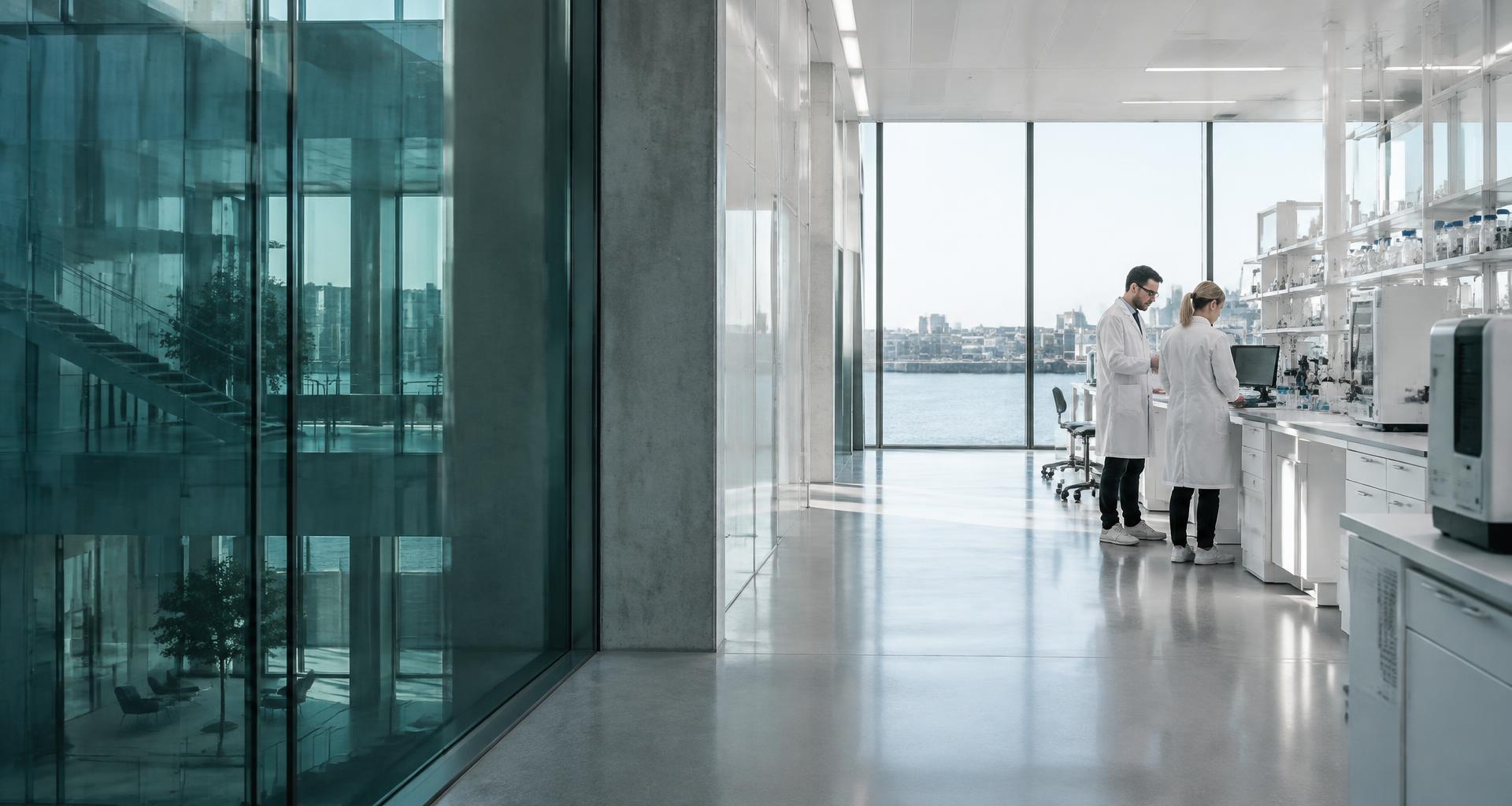 Researchers working in a pharmaceutical laboratory