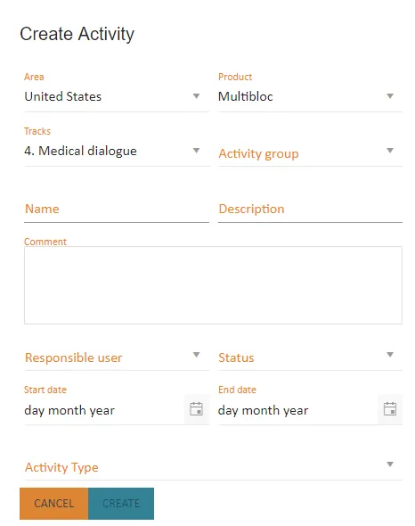 Planning - Create activity